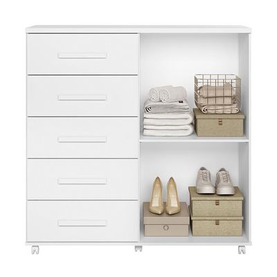 Cômoda Toronto 2 Portas E 5 Gavetas Branco - Móveis Albatroz