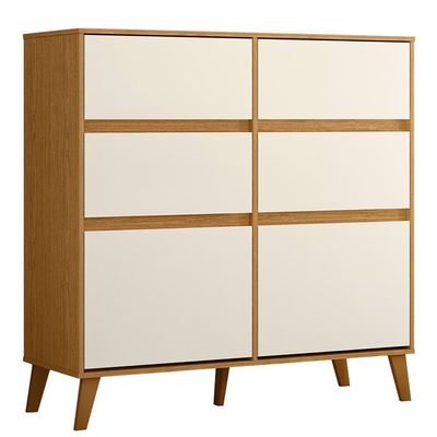 Cômoda Sapateira Dora 2 Portas E 4 Gavetas Cinamomo-off White - Móveis Albatroz