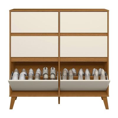 Cômoda Sapateira Dora 2 Portas E 4 Gavetas Cinamomo-off White - Móveis Albatroz