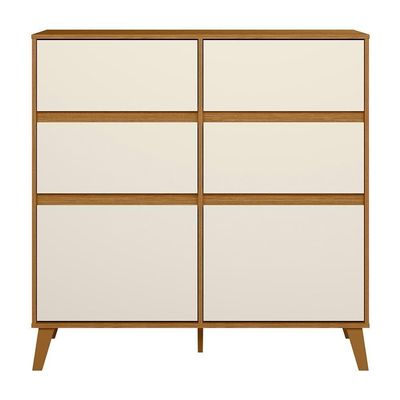 Cômoda Sapateira Dora 2 Portas E 4 Gavetas Cinamomo-off White - Móveis Albatroz