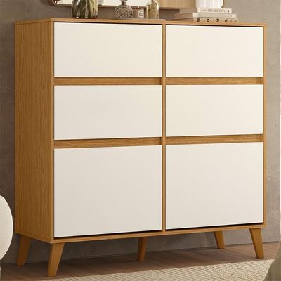 Cômoda Sapateira Dora 2 Portas E 4 Gavetas Cinamomo-off White - Móveis Albatroz
