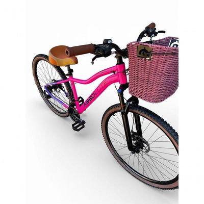 Bicicleta Aro 29 Feminina Absolute Hera Retrô Vintage 21v Hidráulica Selim Confortável Cesta Rosa-lilas Tamano 17