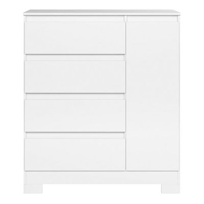 Cômoda Sapateira Olímpia 1 Porta E 4 Gavetas Quadriflex Branco - Móveis Albatroz