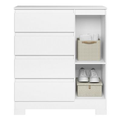 Cômoda Sapateira Olímpia 1 Porta E 4 Gavetas Quadriflex Branco - Móveis Albatroz
