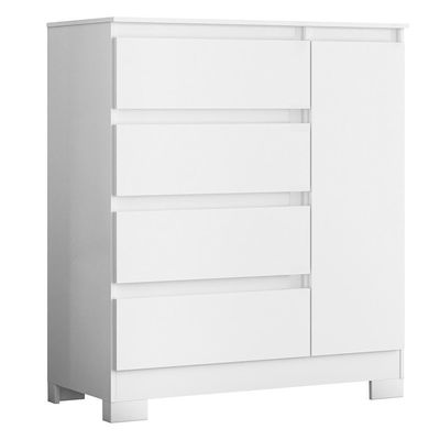 Cômoda Sapateira Olímpia 1 Porta E 4 Gavetas Quadriflex Branco - Móveis Albatroz