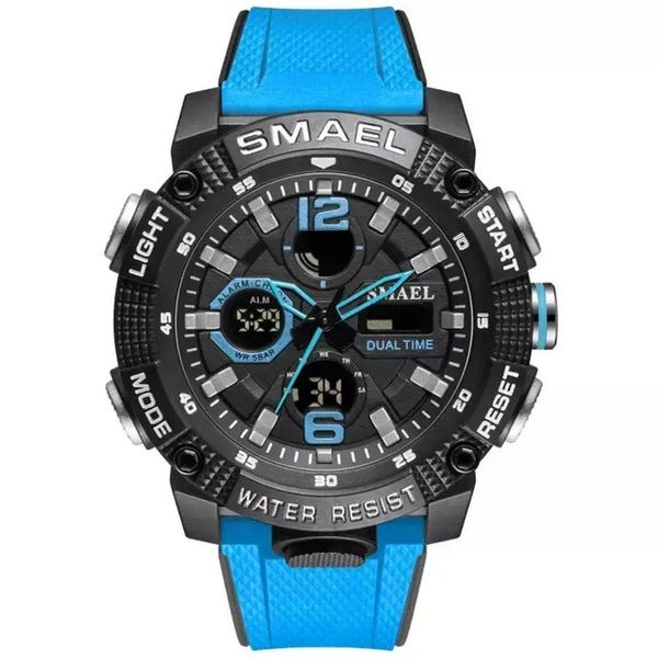 Relógio Esportivo Smael 8930 Analógico-digital á Prova D´ água Azul Claro