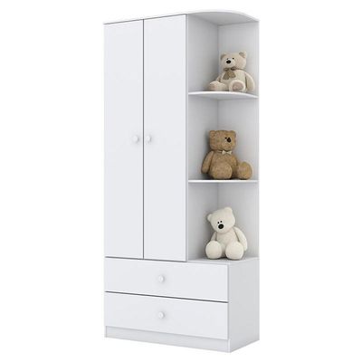 Jogo De Quarto Infantil Labirinto Com Guarda Roupa E Cômoda Branco - Móveis Henn Branco