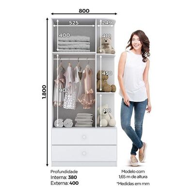 Jogo De Quarto Infantil Labirinto Com Guarda Roupa E Cômoda Branco - Móveis Henn Branco