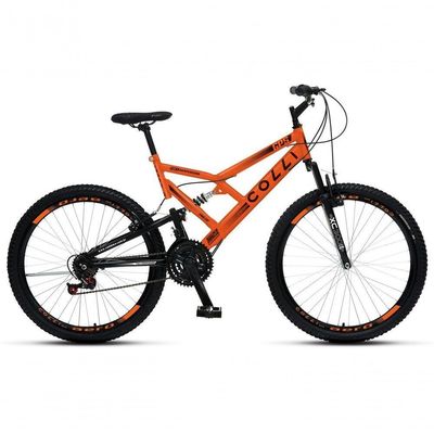Bicicleta Gps 148 Dupla Suspensão E Freios V-brake, Aro 26 Aero, 36 Raias, 21 Marchas Colli Laranja