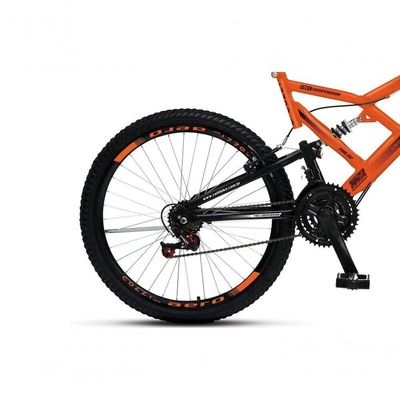 Bicicleta Gps 148 Dupla Suspensão E Freios V-brake, Aro 26 Aero, 36 Raias, 21 Marchas Colli Laranja