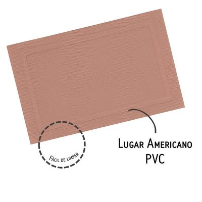 Lugar Americano Retangular Mesa Pvc Rose Executivo 30x45cm Em Casa Tem