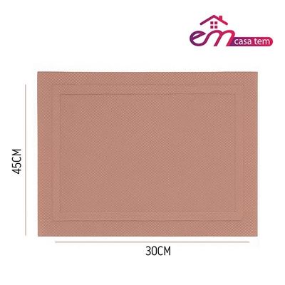 Lugar Americano Retangular Mesa Pvc Rose Executivo 30x45cm Em Casa Tem