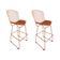 Kit 2 Banquetas Alta Bistrô Bertoia Cobre D70 Com Assento Cobre