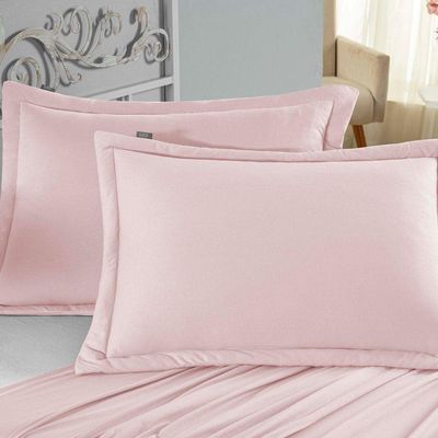 Porta Travesseiro Matelado Nobre 2 Peças Malha 100% Algodão - Rosa
