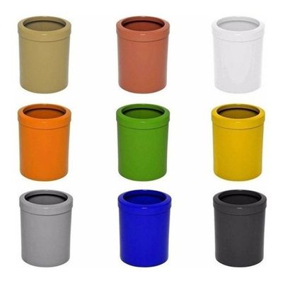 Kit 4 Lixeiras Home Office 12L Plástico Polipropileno Preto, Branco, Amarelo, Vermelho, Laranja