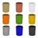 Kit 4 Lixeiras Home Office 12L Plástico Polipropileno Preto, Branco, Amarelo, Vermelho, Laranja