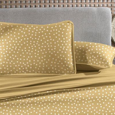 Jogo De Cama Solteiro Altenburg 3 Peças Malha Fio Penteado Bits Amarelo