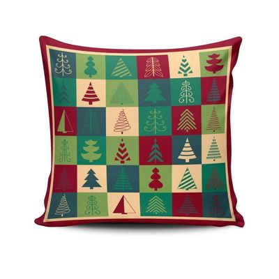 Kit Com 4 Capas De Almofadas Estampadas Natalinas Feliz Natal 45cm X 45cm - Decoração Festas Fim De Ano