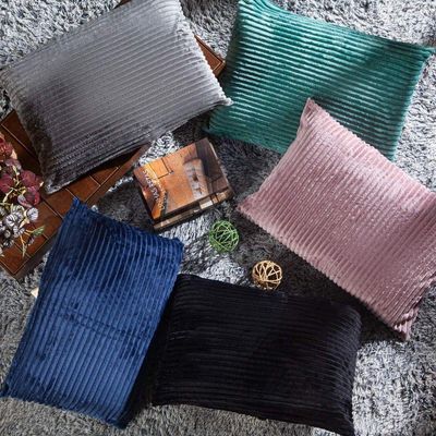 Par De Fronhas Em Manta Canelada 70cm X 50cm - Porta Travesseiro Mantinha Microfibra Para Inverno Cor Cinza