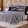 Kit Cobre Leito Provence Percal 300 Fios Toque De Pluma Dupla Face Com Almofada King 06 Peças Cor Cinza
