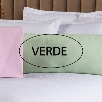 Capa Fronha De Xuxão Avulsa Travesseiro De Corpo Cores Lisas 1,45m X 45cm - Percal 140 Fios 100% Algodão Cor Verde