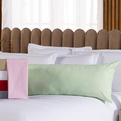 Capa Fronha De Xuxão Avulsa Travesseiro De Corpo Cores Lisas 1,45m X 45cm - Percal 140 Fios 100% Algodão Cor Verde