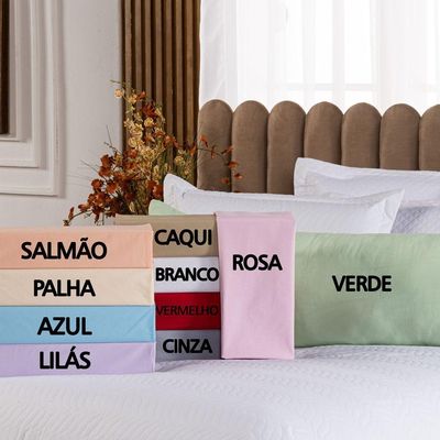 Capa Fronha De Xuxão Avulsa Travesseiro De Corpo Cores Lisas 1,45m X 45cm - Percal 140 Fios 100% Algodão Cor Verde