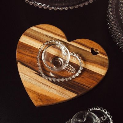 Conjunto 04 Xícaras De Cafezinho De Cristal 85ml Com Pires Coração Pearl Wolff