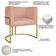 Kit Divã Luna 140cm Lado Esquerdo E 01 Poltrona Base De Ferro Dourado Suede Cor Rosê