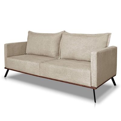 Sofá Living 2 Lugares 1,60m Atlantis Bouclê Pés De Ferro - Pallazio Cor Dourado
