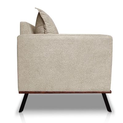 Sofá Living 2 Lugares 1,80m Atlantis Bouclê Dourado Pés De Ferro - Pallazio