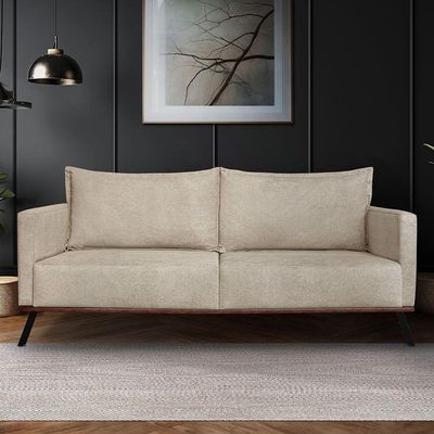 Sofá Living 2 Lugares 1,80m Atlantis Bouclê Dourado Pés De Ferro - Pallazio
