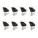 Kit 8 Poltronas Luxo Alana Suede Base Ferro Preto - Pallazio Cor Marrom