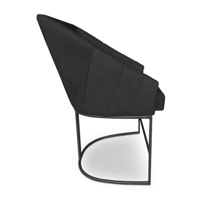 Kit 2 Poltronas Luxo Alana Veludo Preto Base Ferro Preto - Pallazio