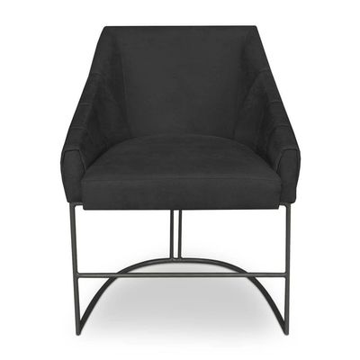 Kit 2 Poltronas Luxo Alana Veludo Preto Base Ferro Preto - Pallazio