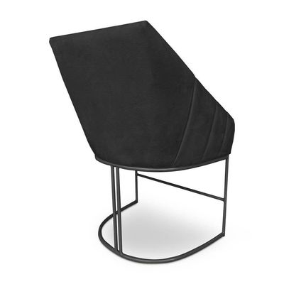 Kit 2 Poltronas Luxo Alana Veludo Preto Base Ferro Preto - Pallazio