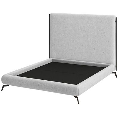 Cama King Pés Ferro Emma Com Cabeceira Parise Linho Cinza Claro - Nexta Casa