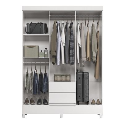 Guarda Roupa Casal Fit 6 Portas E 2 Gavetas Branco - Santos Andirá Branco