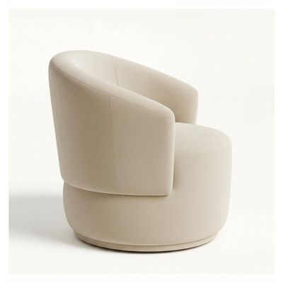 Poltrona Orgânica Consultório Design Moderno Conforto Recepção Veludo veludo Bege