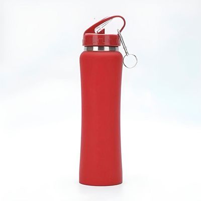 Garrafa Térmica De Bico Canudo Chaveiro 750ml Aço Inox vermelho