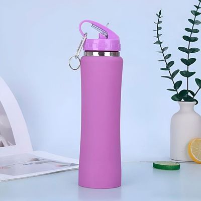 Garrafa Térmica De Bico Canudo Chaveiro 750ml Aço Inox vermelho