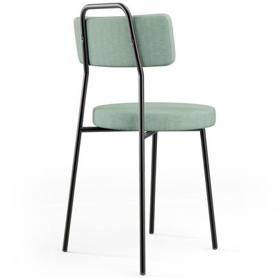 Kit 06 Cadeiras Decorativa Estofada Para Sala De Jantar Barcelona L02 Linho Verde Menta - Lyam Decor