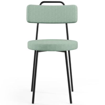 Kit 06 Cadeiras Decorativa Estofada Para Sala De Jantar Barcelona L02 Linho Verde Menta - Lyam Decor