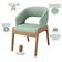 Kit 06 Cadeiras De Jantar E Estar Living Estofada Lince L02 Linho Verde Menta - Lyam Decor