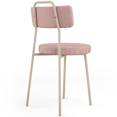 Cadeira Decorativa Estofada Para Sala De Jantar Barcelona Arena L02 Linho Rosa - Lyam Decor