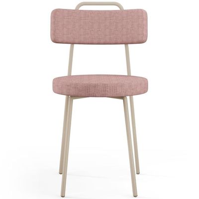 Cadeira Decorativa Estofada Para Sala De Jantar Barcelona Arena L02 Linho Rosa - Lyam Decor