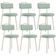 Kit 06 Cadeiras Decorativa Estofada Para Sala De Jantar Barcelona Arena L02 Linho Verde Menta - Lyam Decor