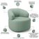 Poltrona Giratória Orgânica Para Sala De Estar Living Helena L02 Linho Verde Menta - Lyam Decor
