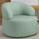 Poltrona Giratória Orgânica Para Sala De Estar Living Helena L02 Linho Verde Menta - Lyam Decor