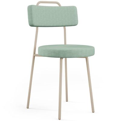 Cadeira Decorativa Estofada Para Sala De Jantar Barcelona Arena L02 Linho Verde Menta - Lyam Decor